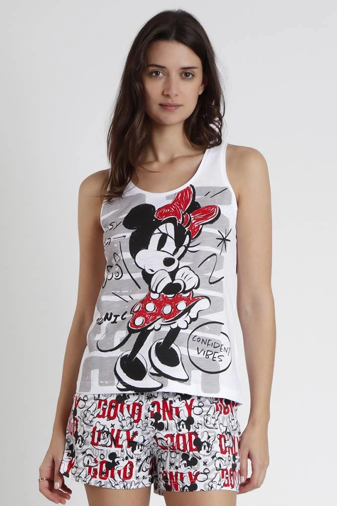 Minnie Woman Printed Sleeveless Pyjama Set