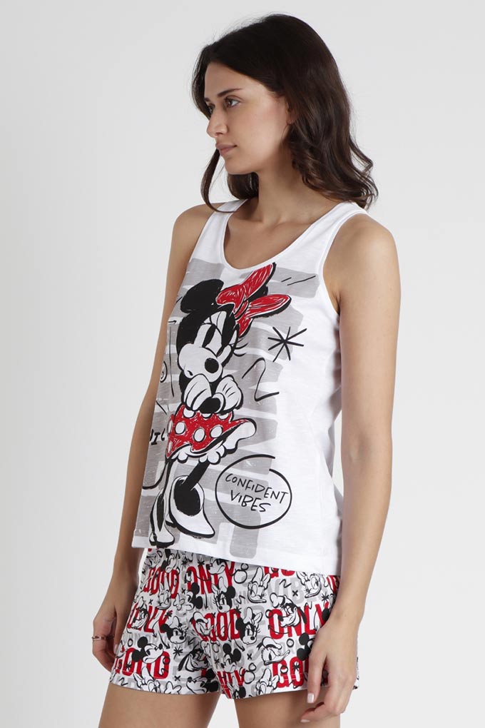 Minnie Woman Printed Sleeveless Pyjama Set