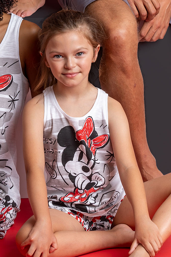 Minnie Girl Sleeveless Printed Pyjama Set