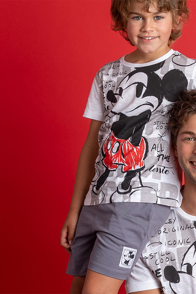 Mickey Boy Printed Short Sleeve Pyjama Set