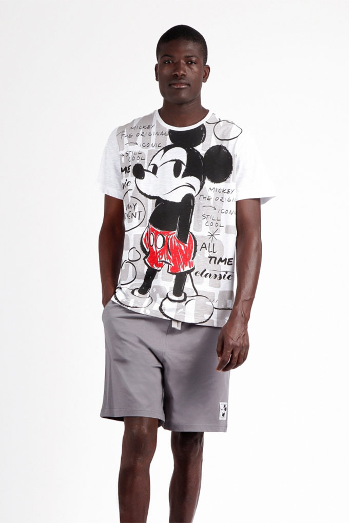 Pijama Estampado Manga Corta Hombre Mickey