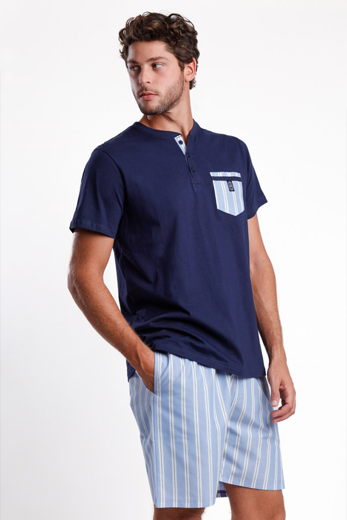 Classic Man Short Sleeve Printed Pyjama Set