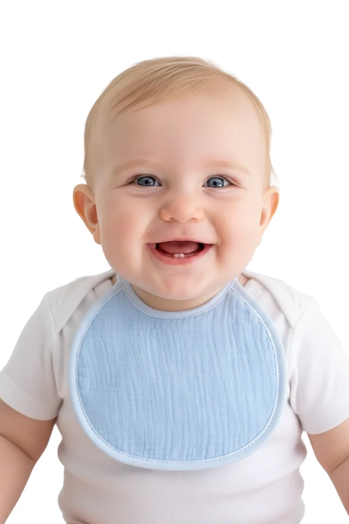 Linen Muslin Round Bibs