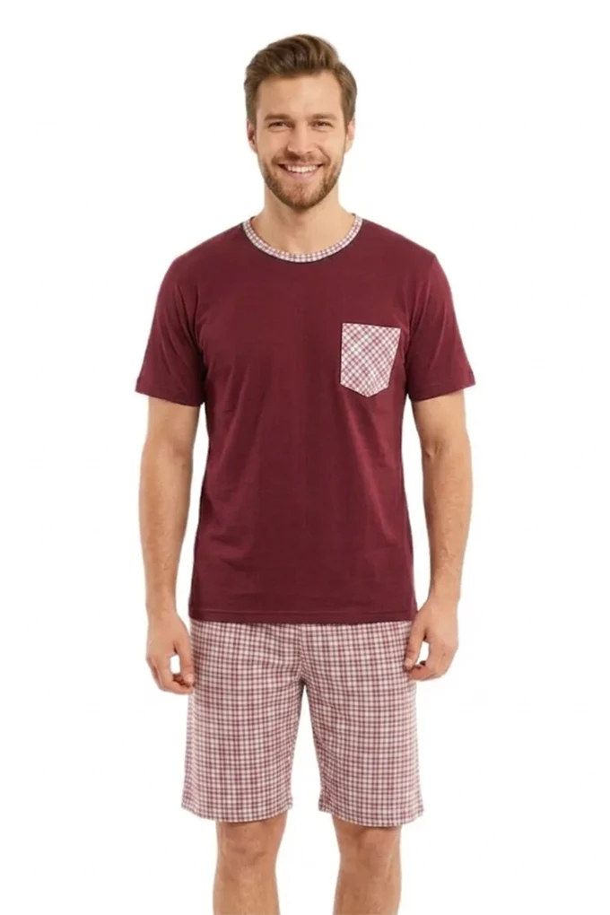 Chess Man Short Sleeve Printed Pyjama Set w/ Pocket
