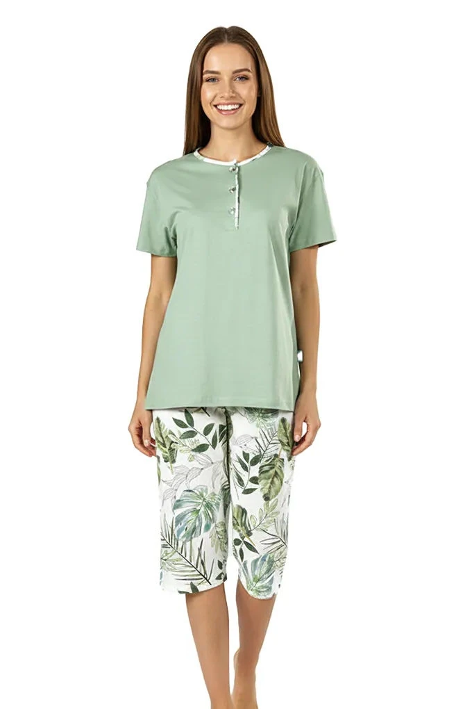 359 Woman Printed Cropped Pyjama Set