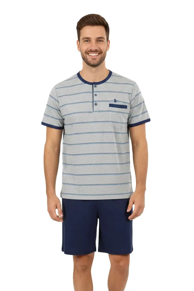 28021 Man Short Sleeve Printed Pyjama Set