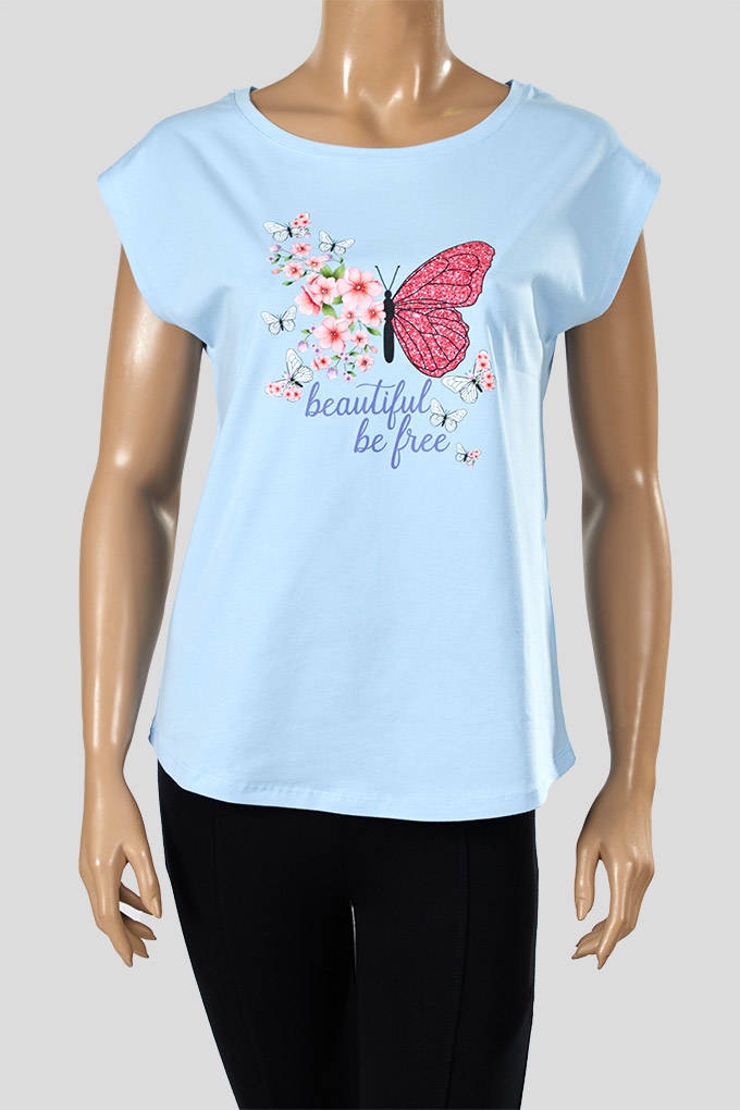 Camiseta Estampada Mujer Mariposa