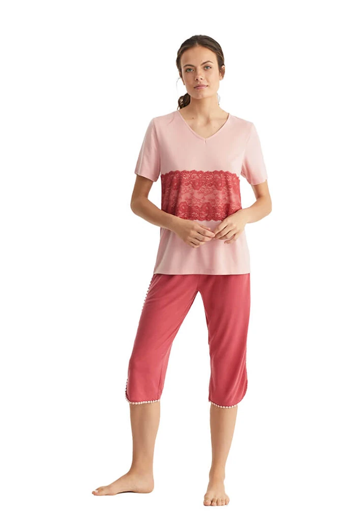 N11632 Woman Cropped Pyjama Set