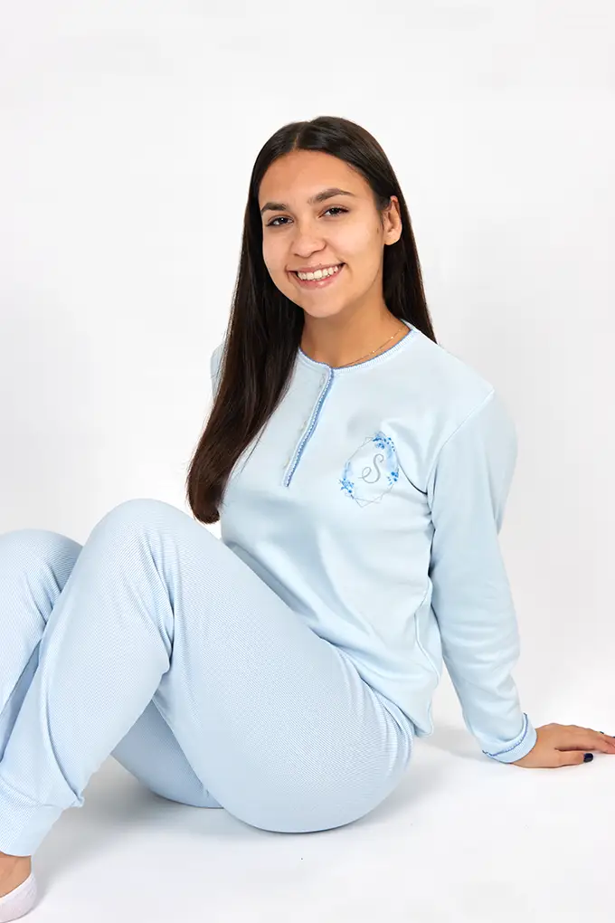 MS1300 Woman Thermal Embroidered Pyjama Set