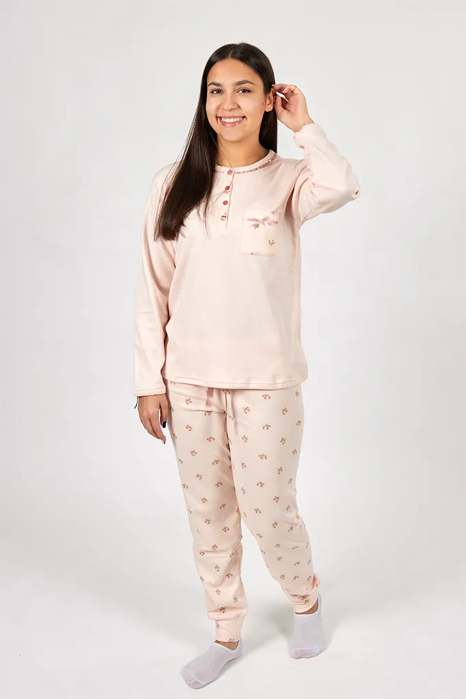 MS1309 Woman Printed Pyjama Set w/ Pocket