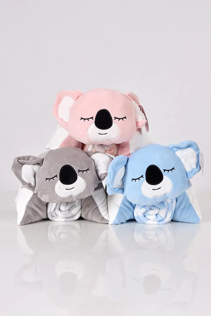 Koala Pillow Teddy + Blanket Set