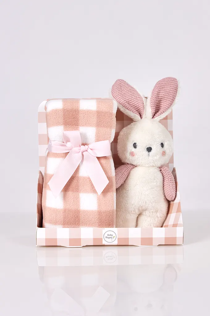 Rabbit Teddy + Blanket Set