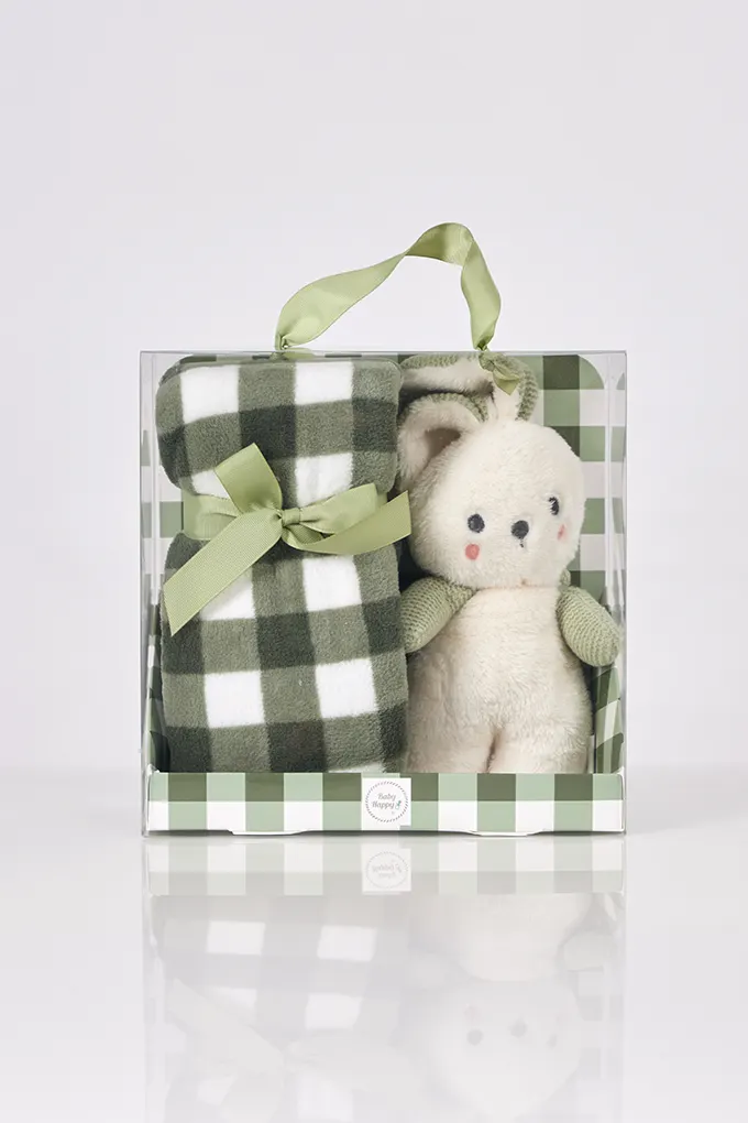 Rabbit Teddy + Blanket Set