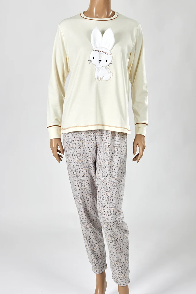 31013 Woman Thermal Embroidered Pyjama Set