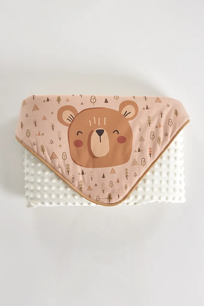 Little Bear Printed Double Layer Baby Blnaket