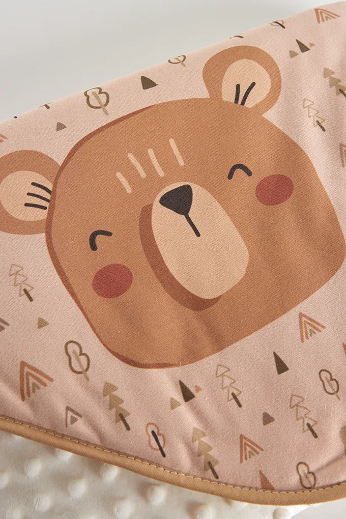 Little Bear Printed Double Layer Baby Blnaket