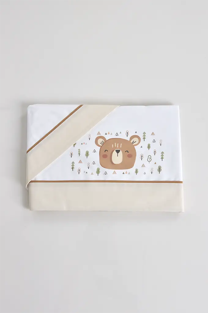 Little Bear Cotton Printed Baby Sheets Set