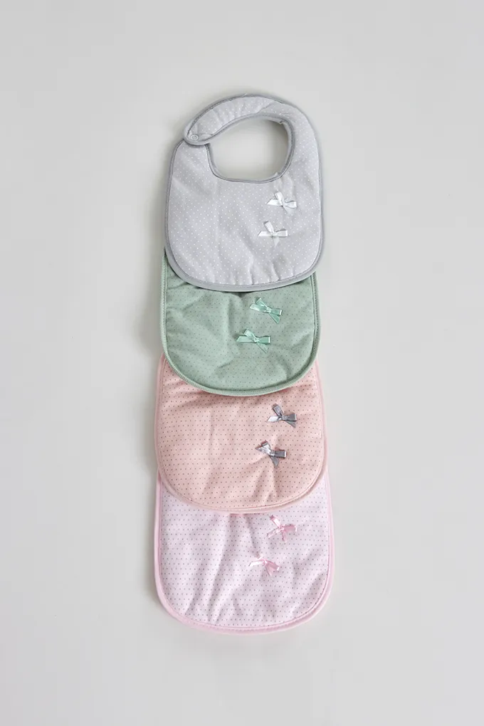 Bow w/ Dots Printed Impermeable Bibs