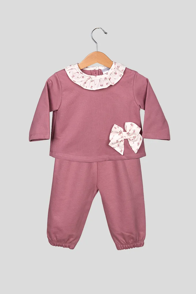 Bow Baby Girl Thermal Tracksuit