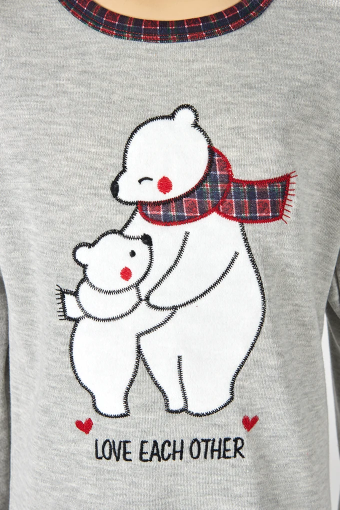 Polar Bear Girl Thermal Printed Pyjama Set