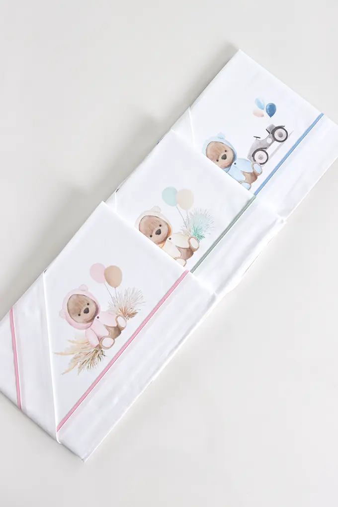 Bear in Autumn Cotton Printed Baby Sheets Set