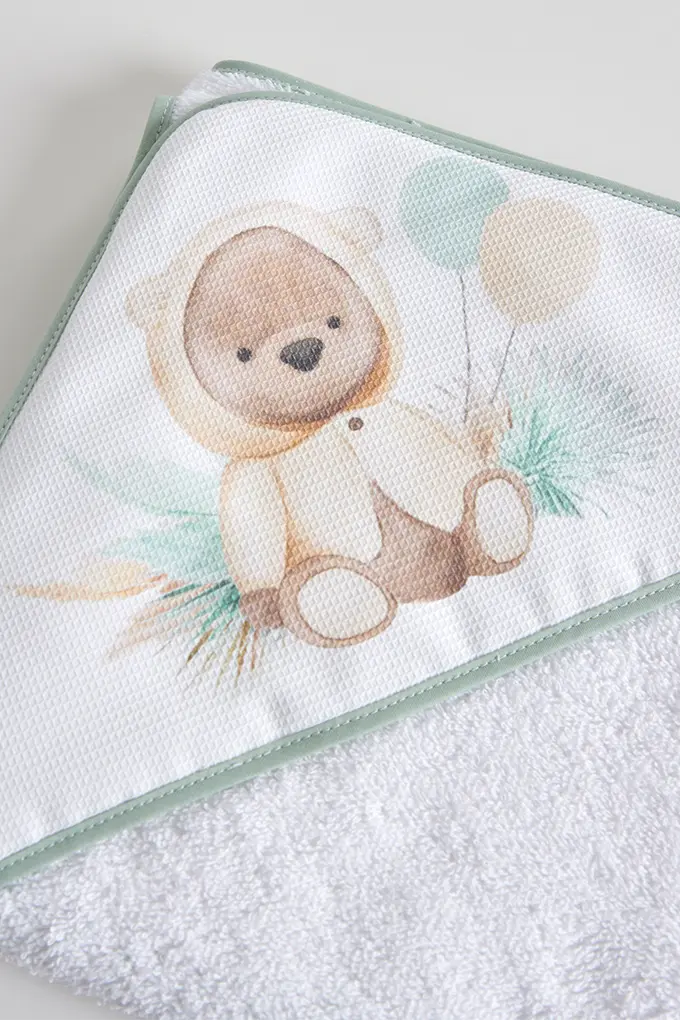 Bear in Autumn Printed Baby Towel