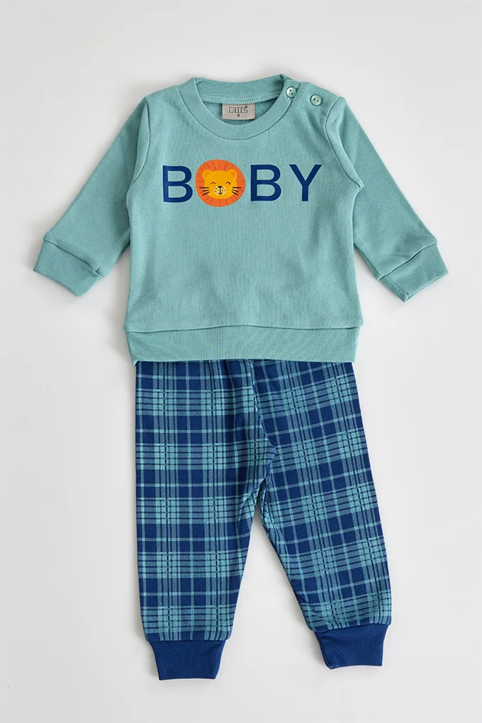 Pijama Estampado Cardado Bebé Menino Boby