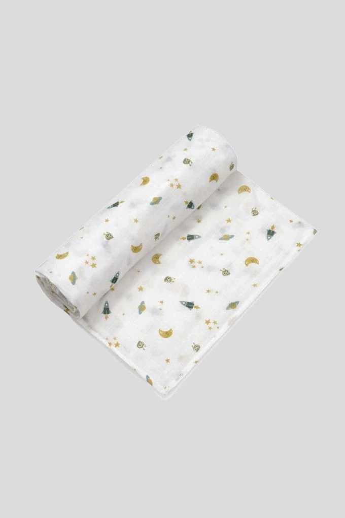 Space Printed Muslin Burp Cloth