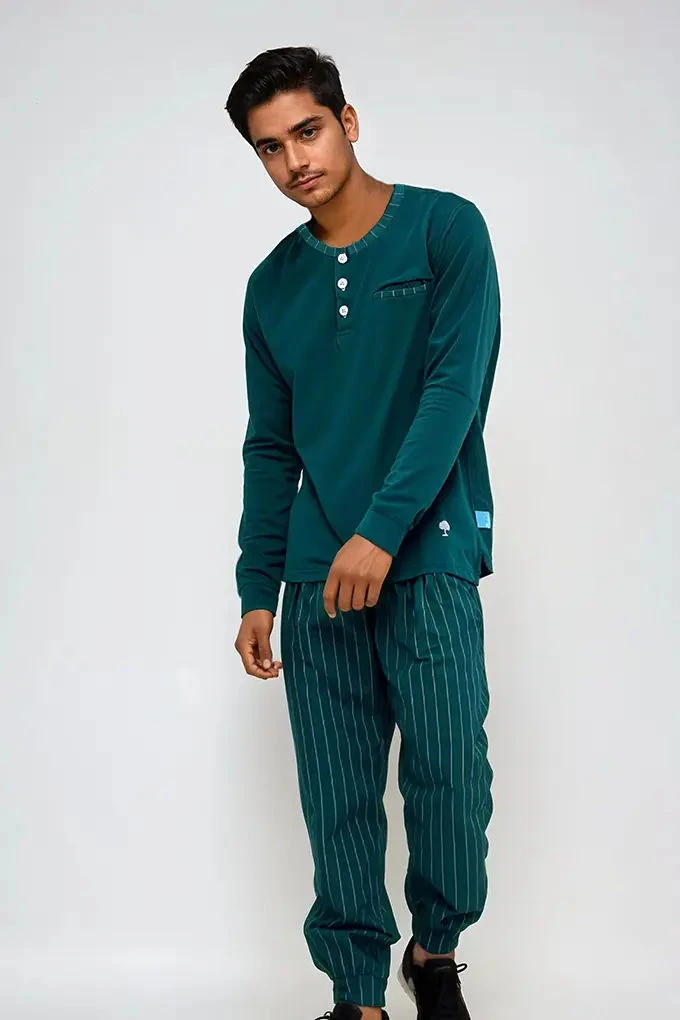 554 Man Cotton Pyjama Set with Buttons