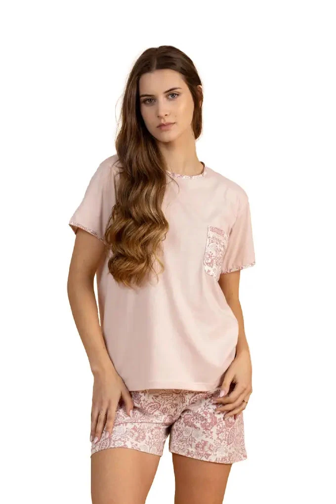 3033 Woman Short Sleeve Printed Pyjama Set