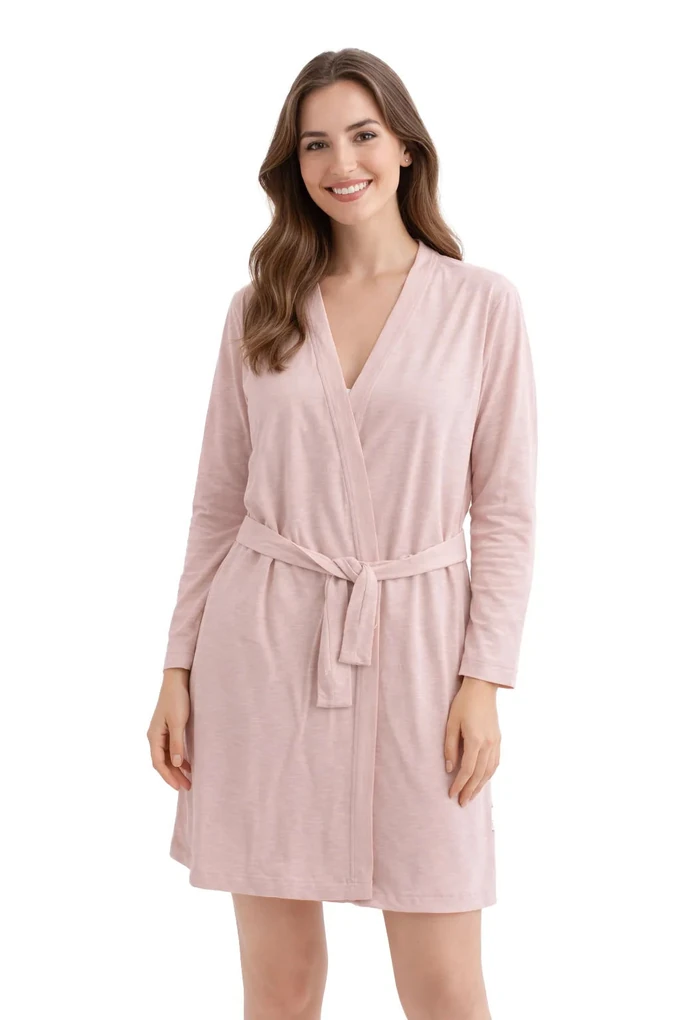 3020 Woman Plain Cotton Robe