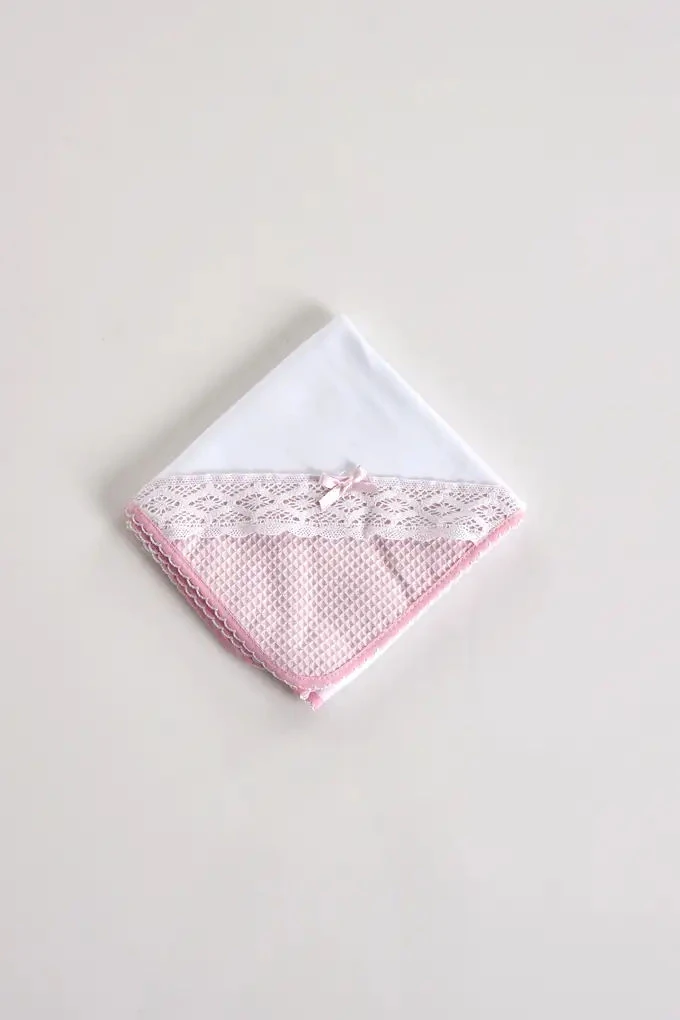 Laced Waffle Embroidered Burp Cloth