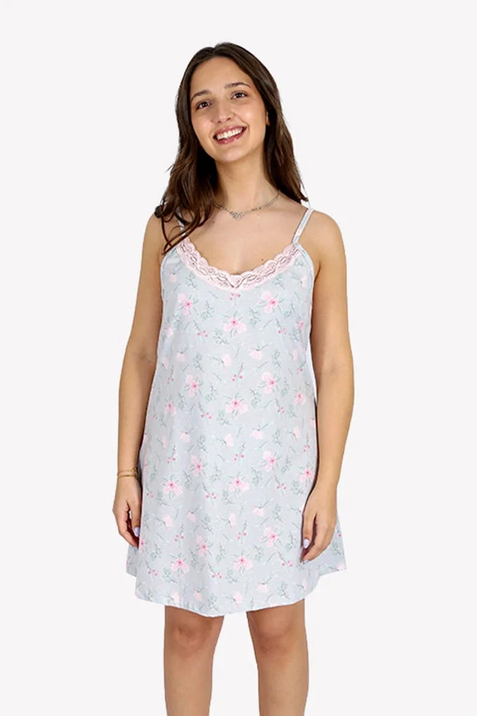 6899 Woman Laced Printed Night Shirt