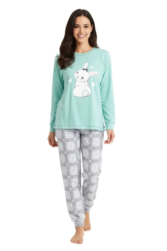 Bunny Woman Cotton Printed Pyjama Set