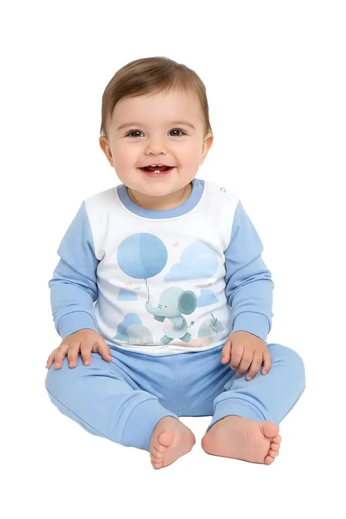 Elephant Baby Cotton Printed Pyjama Set