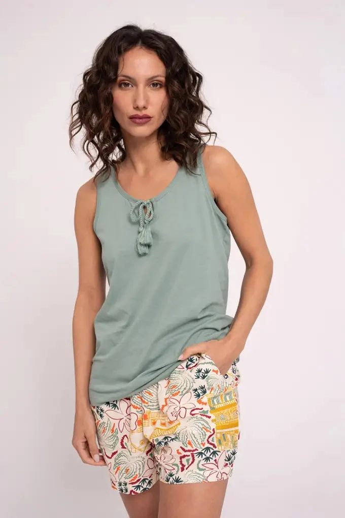 210020 Woman Cotton Printed Pyjama Set