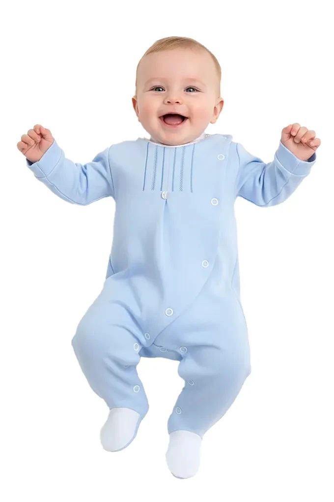 Boy Embroidered Cotton Babygrow