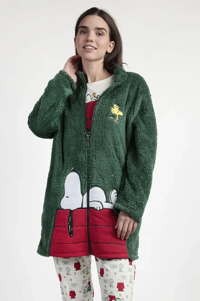 67271 Woman Peanuts Coral Robe