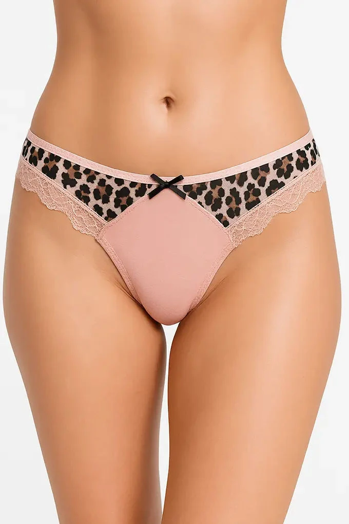 Woman Printed Laced Brazilian Knickers