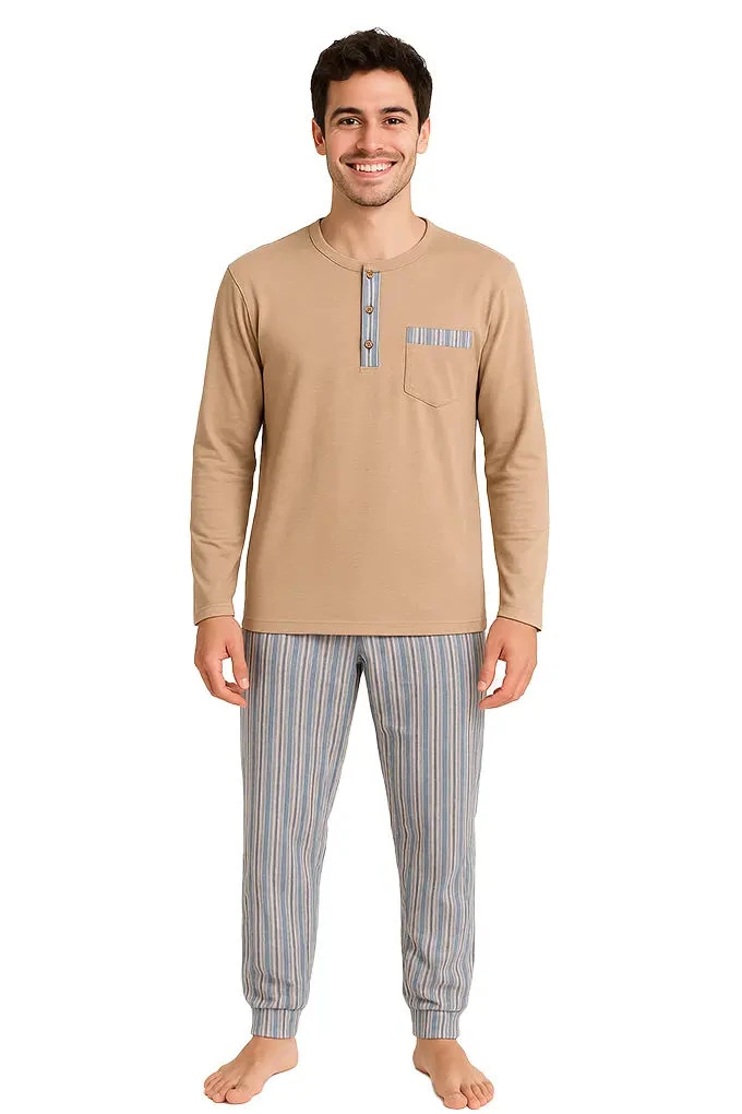 5026 Man Thermal Pyjama Set with Buttons