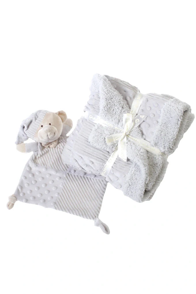 11007 Bear Sherpa Bubbles Doudou + Blanket