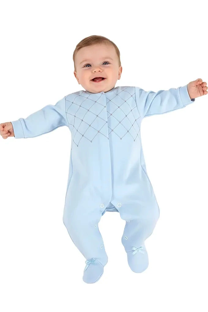 Boy Cotton Embroidered Babygrow