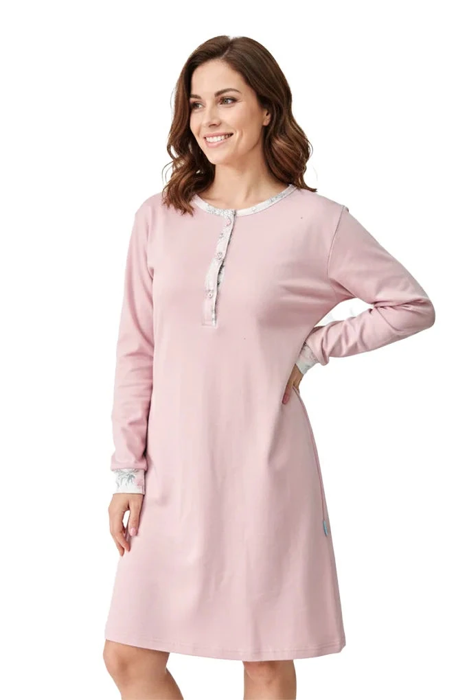 431 Woman Plain Thermal Night Shirt