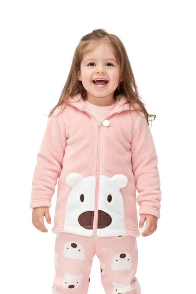649 Girl Baby Embroidered Coral Jacket