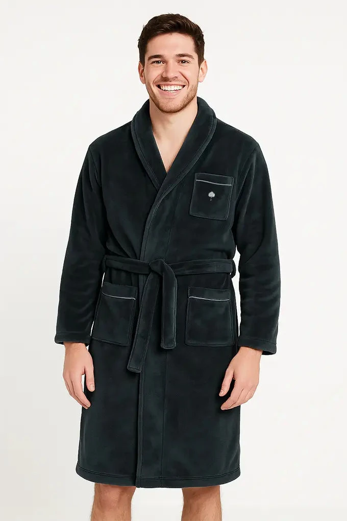 609 Man Coral Plain Robe