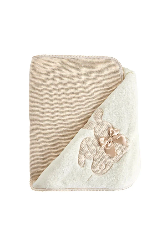 Animals Waffle Knitted Baby Blanket