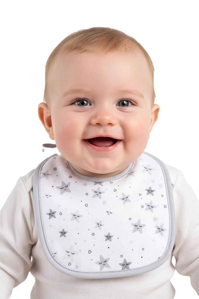 Little Stars Printed Square Terry Bibs