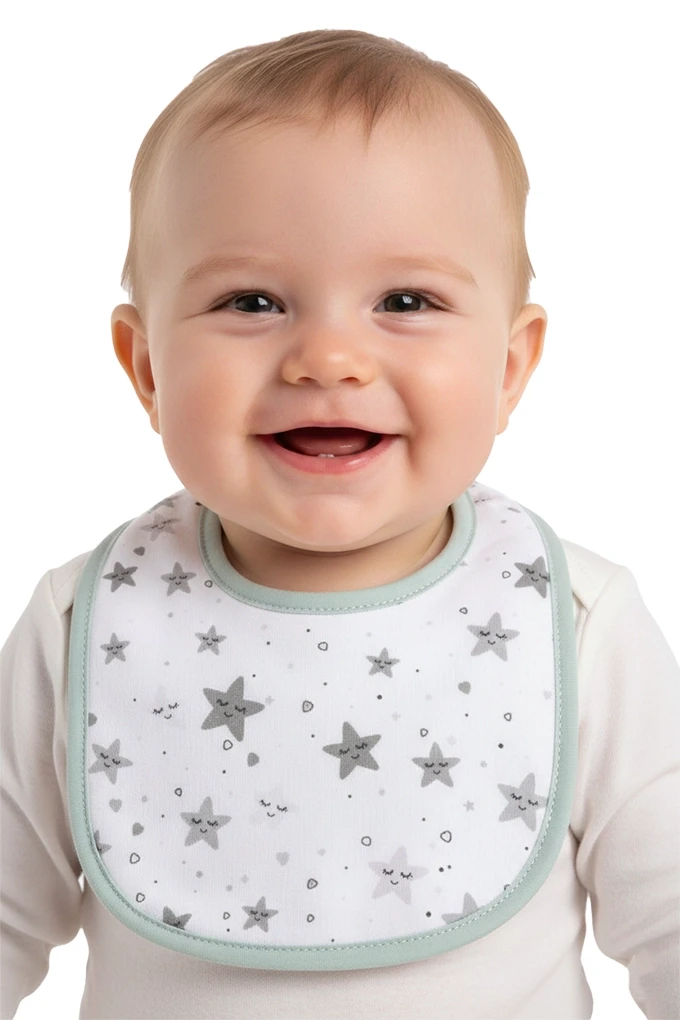 Little Stars Terry Printed Square Bibs