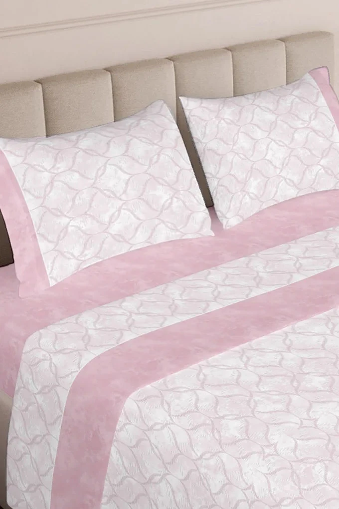 Cold Printed Flannel Sheets Set with Fitted Sheet