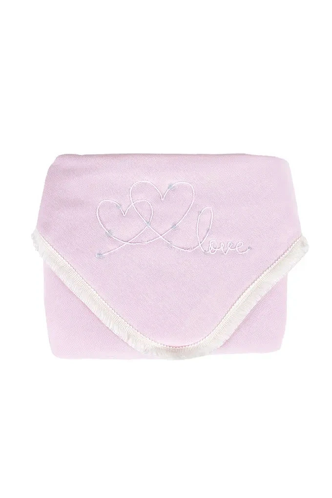 Love Embroidered Cotton Baby Blanket